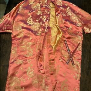 Unique Melon and Gold Dragon Kimono